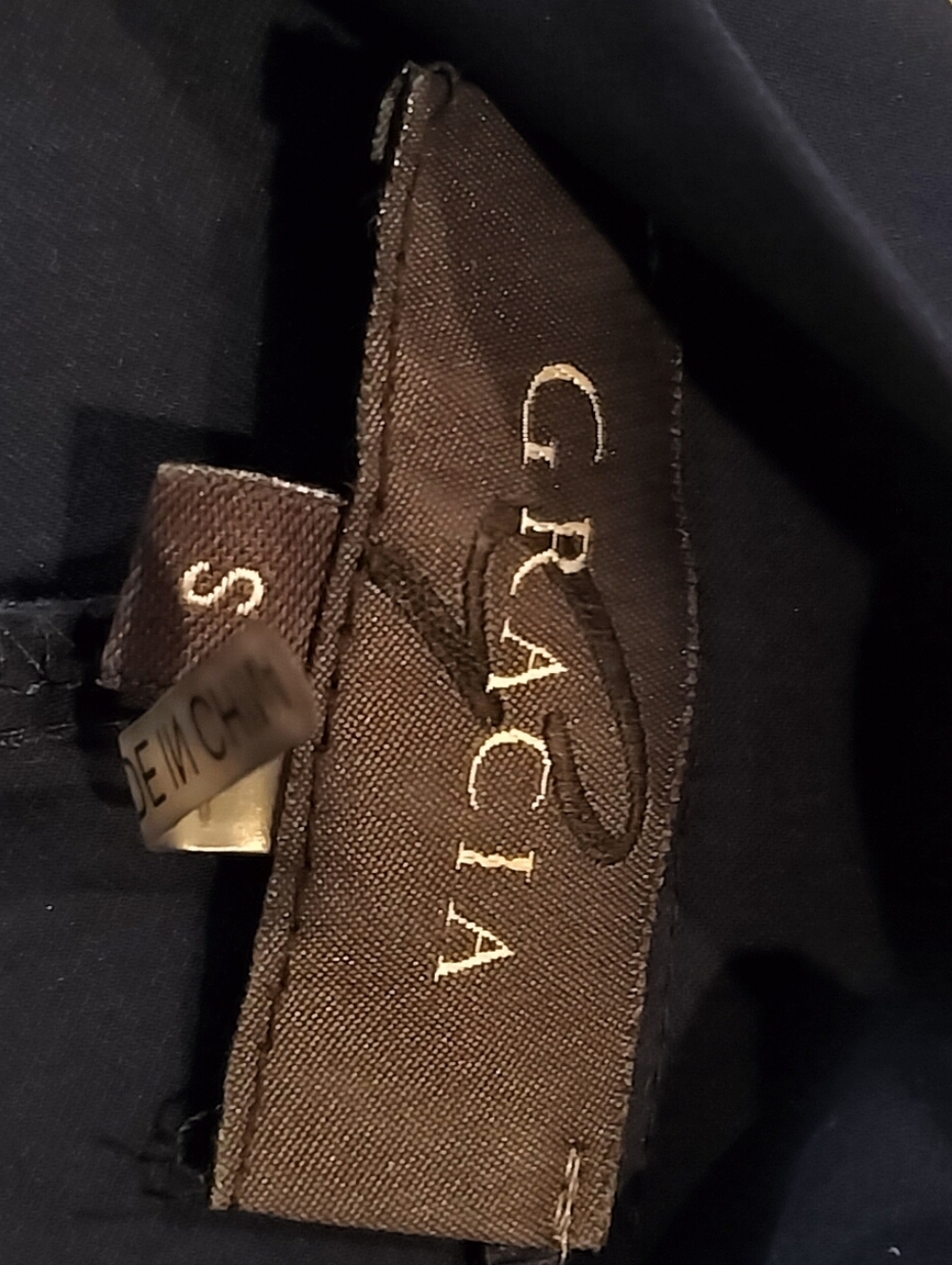 Gracia Navy Draped V-Neck Blouse - Picture 4 of 5